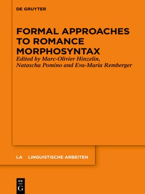 cover image of Formal Approaches to Romance Morphosyntax